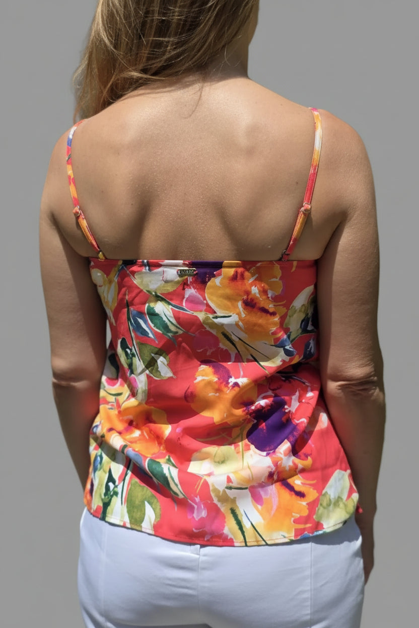 Blusa de tiros estampada con volantes GUESS