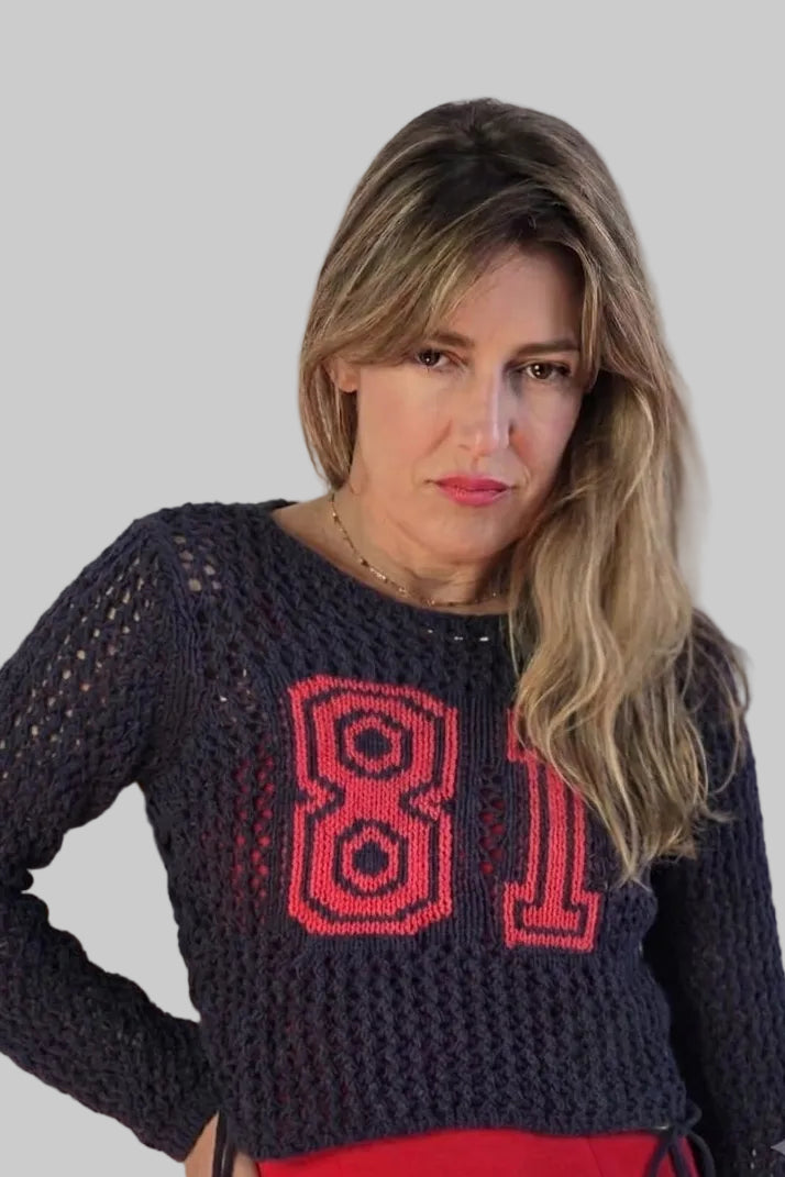 Jersey de cuello redondo Crochet de GUESS