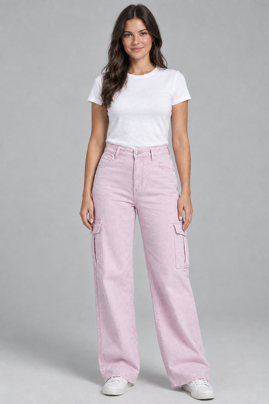 Pantalón vaquero lila pastel Guess